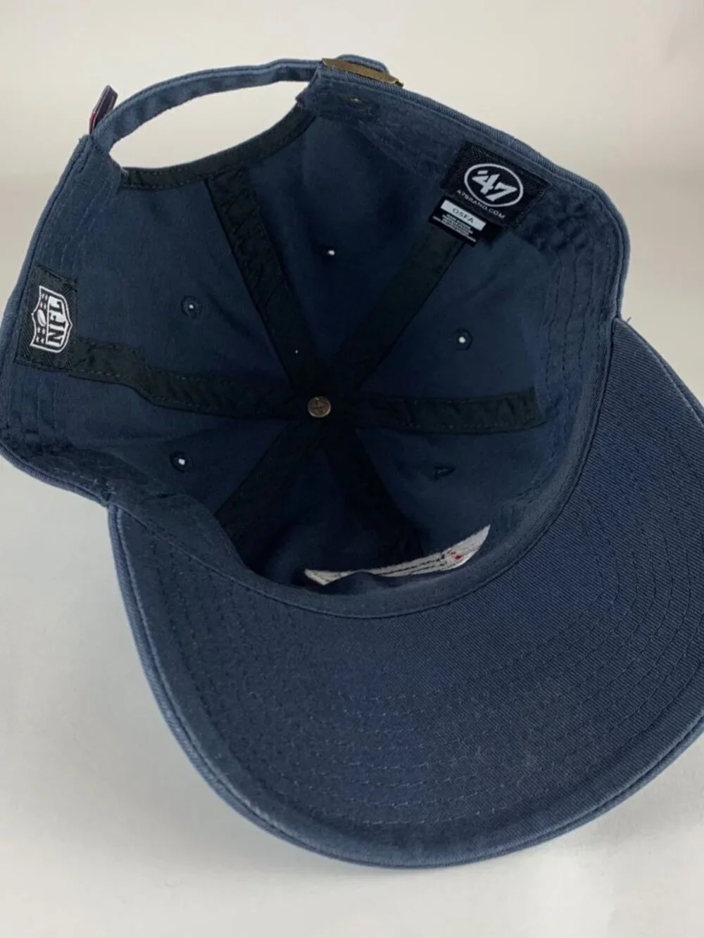 New England Patriots NFL Navy Blue 47 Brand Clean Up Relaxed Fit Strapback Hat